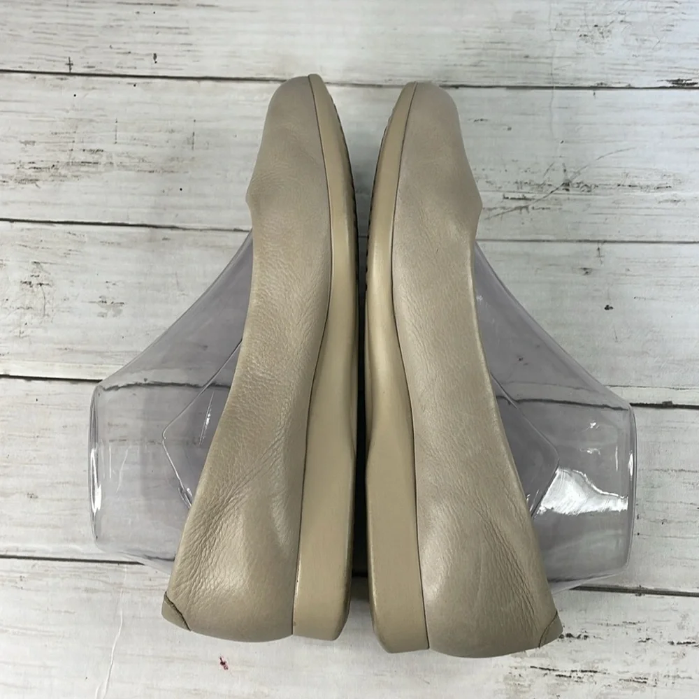 Rockport Taupe Leather Lexington Flats